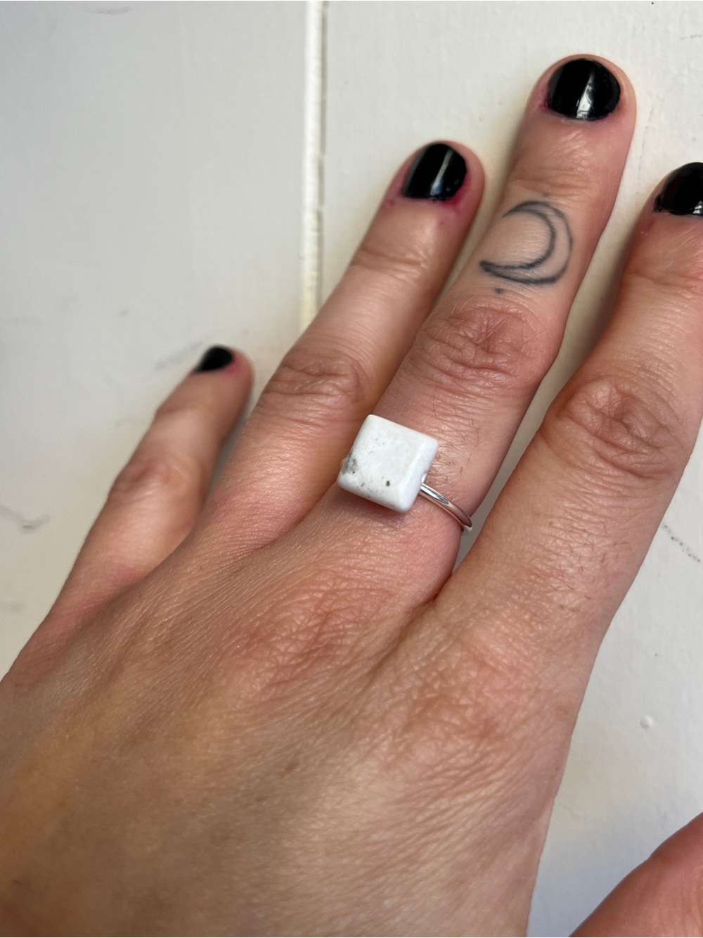 Handmade Howelite Square Ring